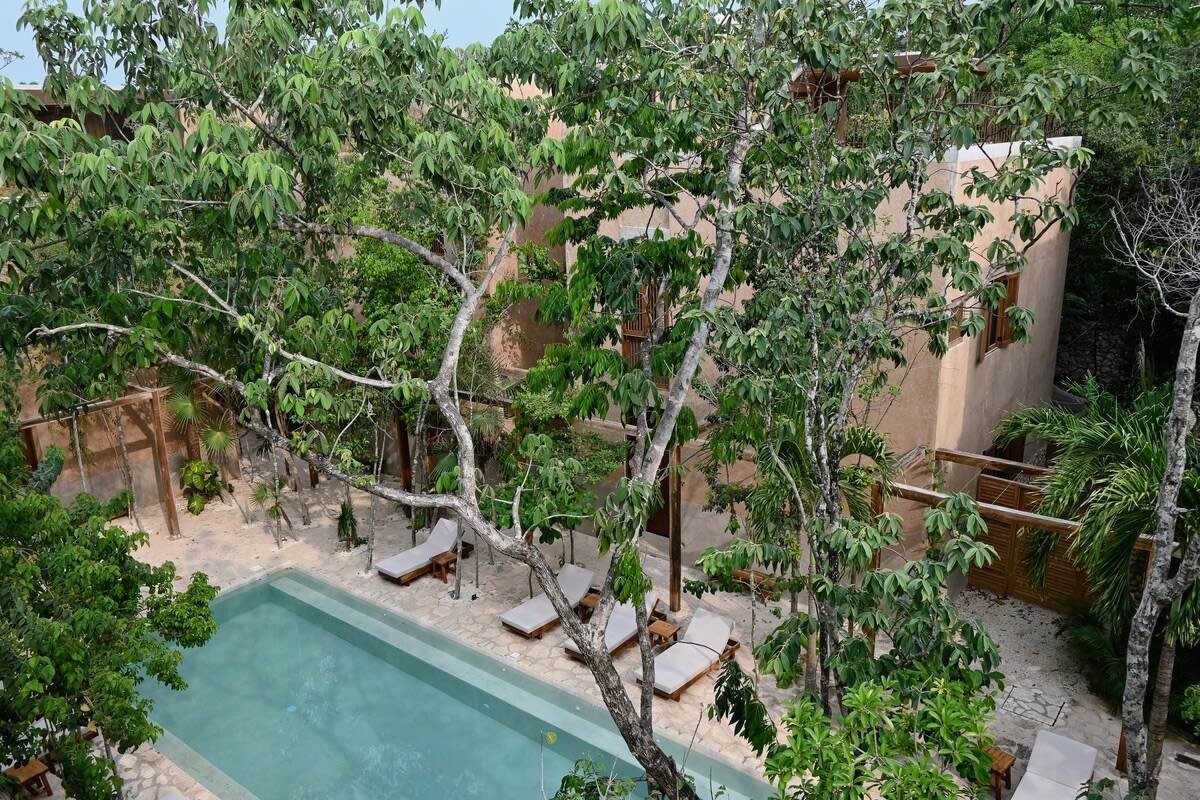 Community pool of the complex shared with other units.