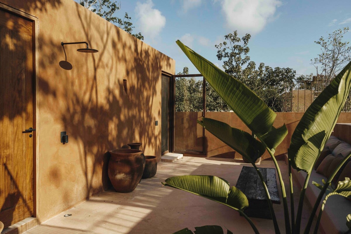 Terrace with outdoor shower.