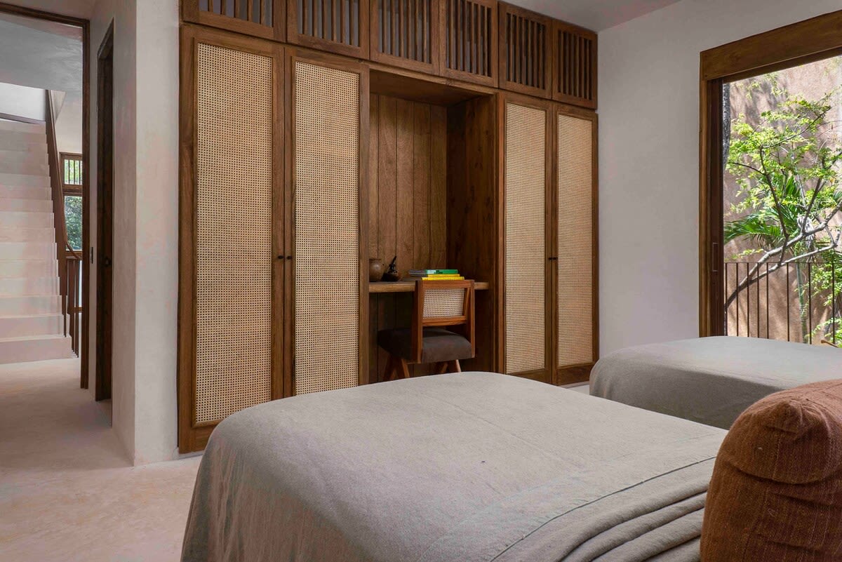 Bedroom 3, featuring a dedicated workspace