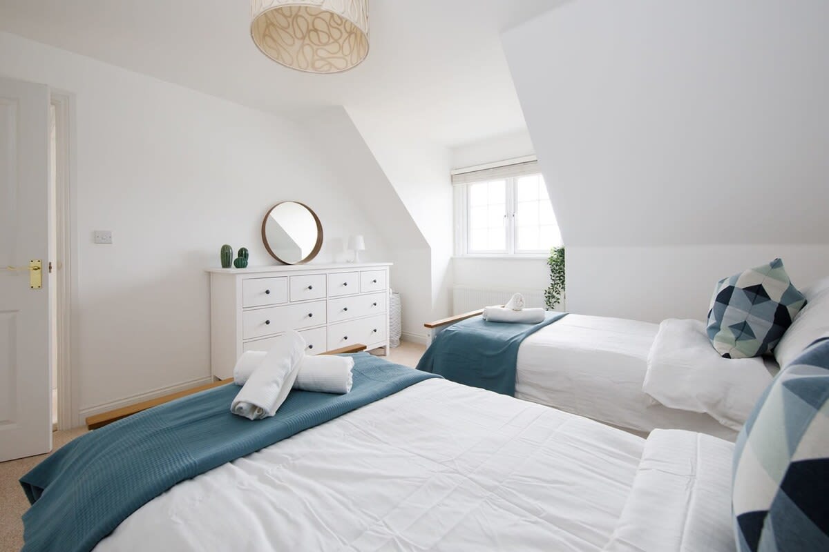 The interior is light and crisp throughout the home.