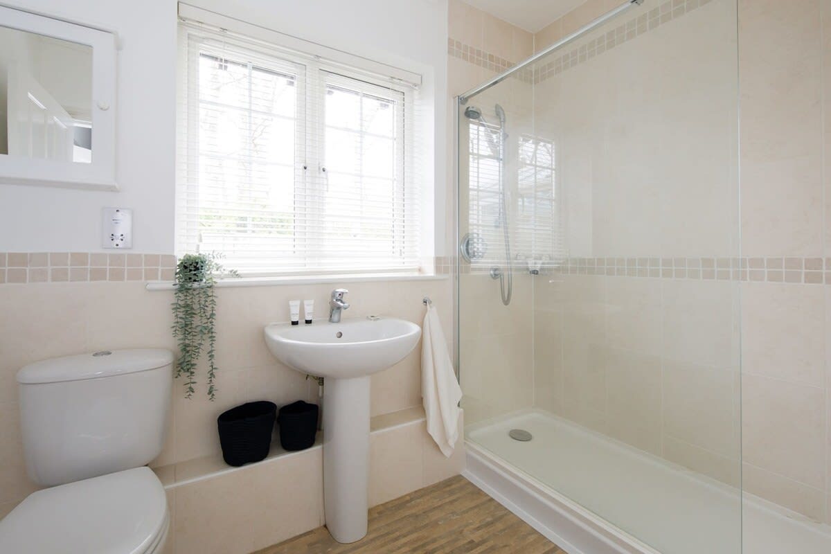 The luxurious walk-in shower in the en-suite.