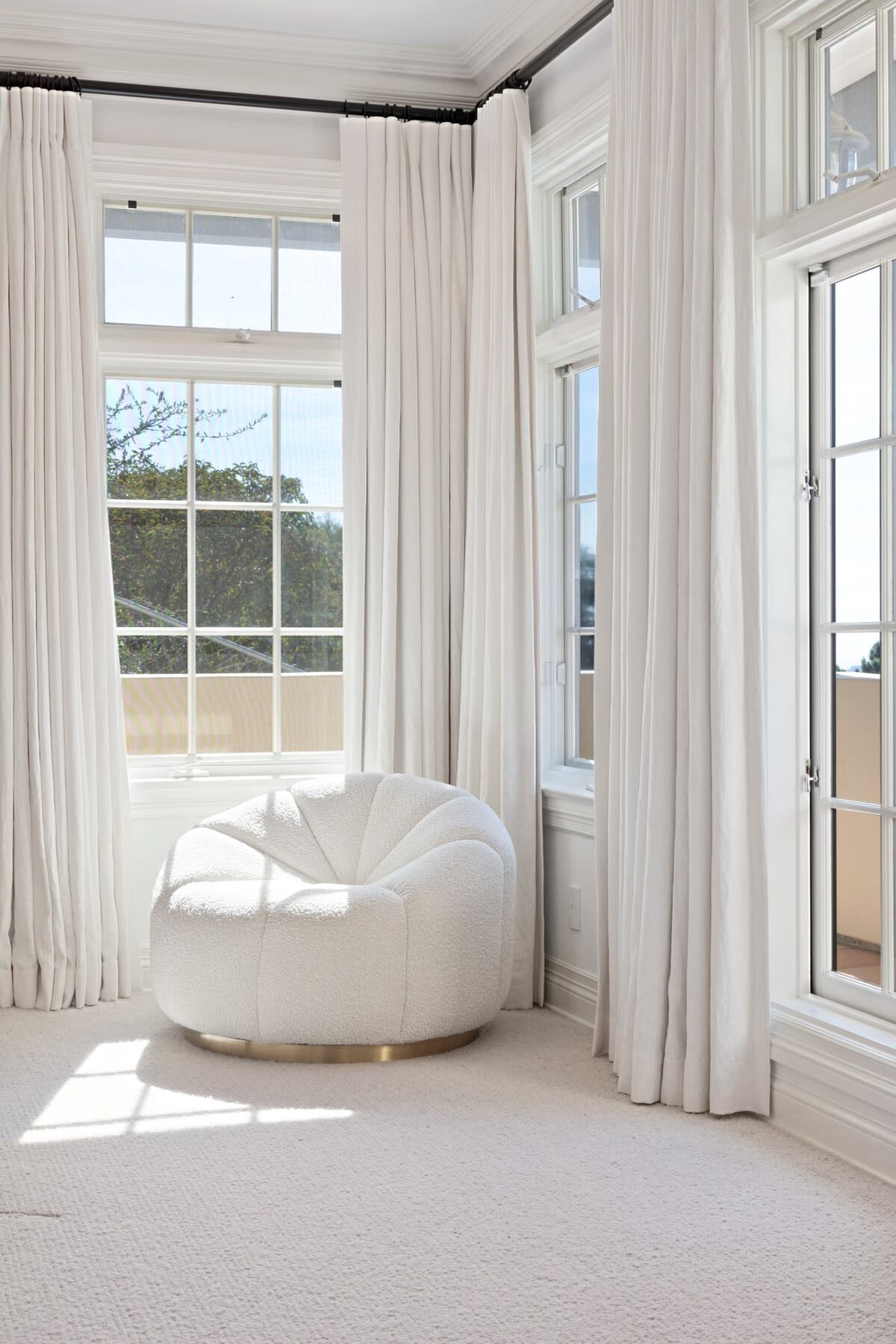 Beautifully elegant french windows offer soft natural light