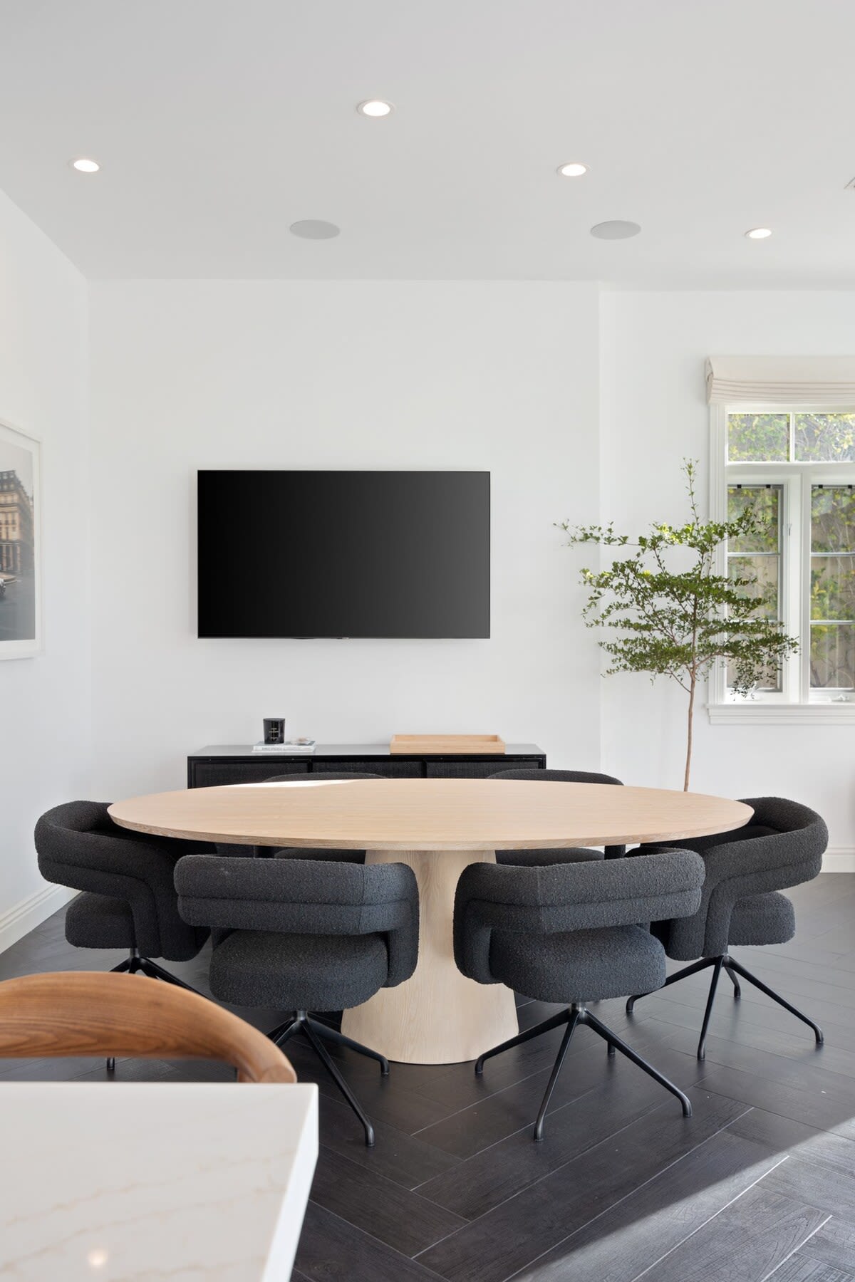Large Smart TV in the dinette