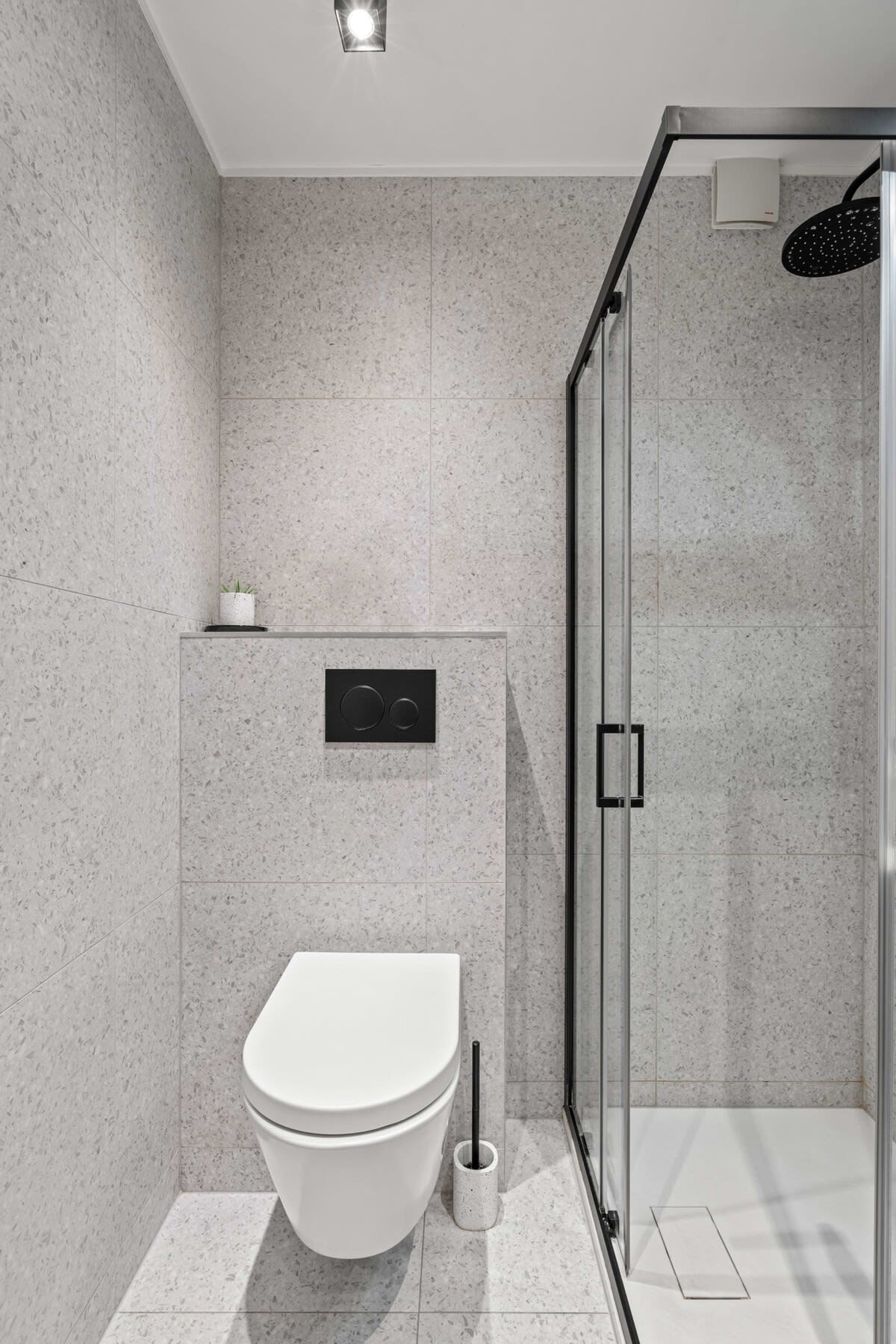 Experience sleek design in a comfortable bathroom setting.
