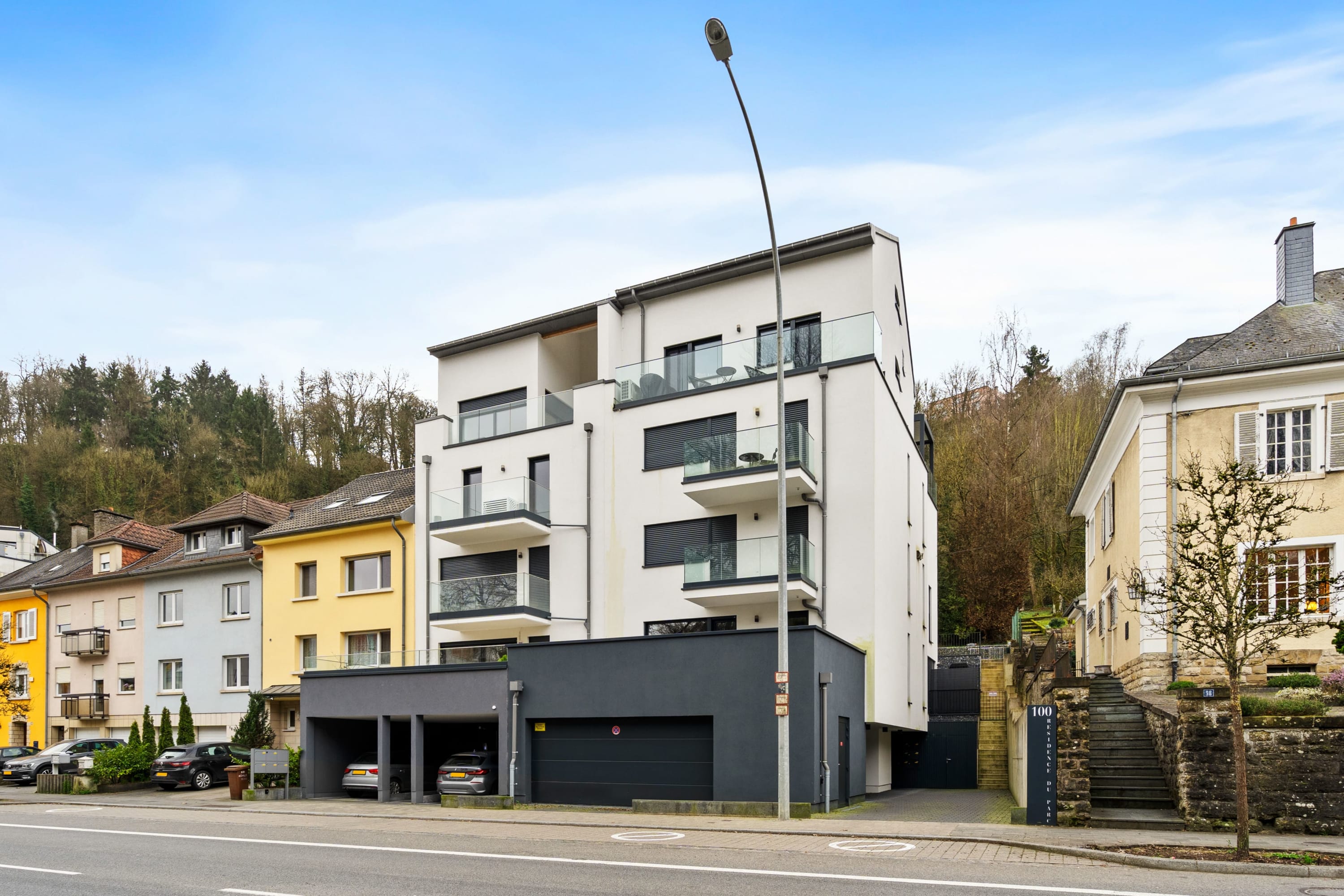 Contemporary living nestled in a vibrant neighborhood.
