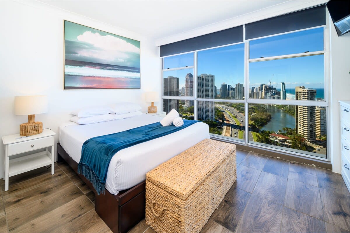 Master bedroom with views