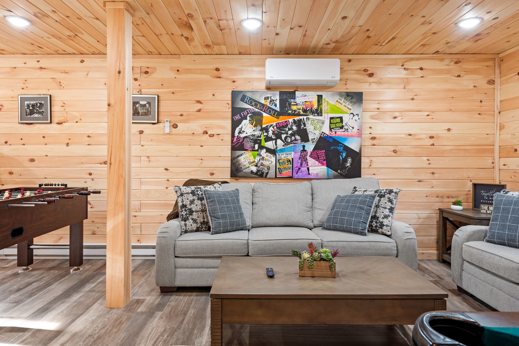 Spacious Game Room Lounge
Whether it’s foosball, movies, or classic arcade games, this open-concept game room has space for everyone to relax and play together.