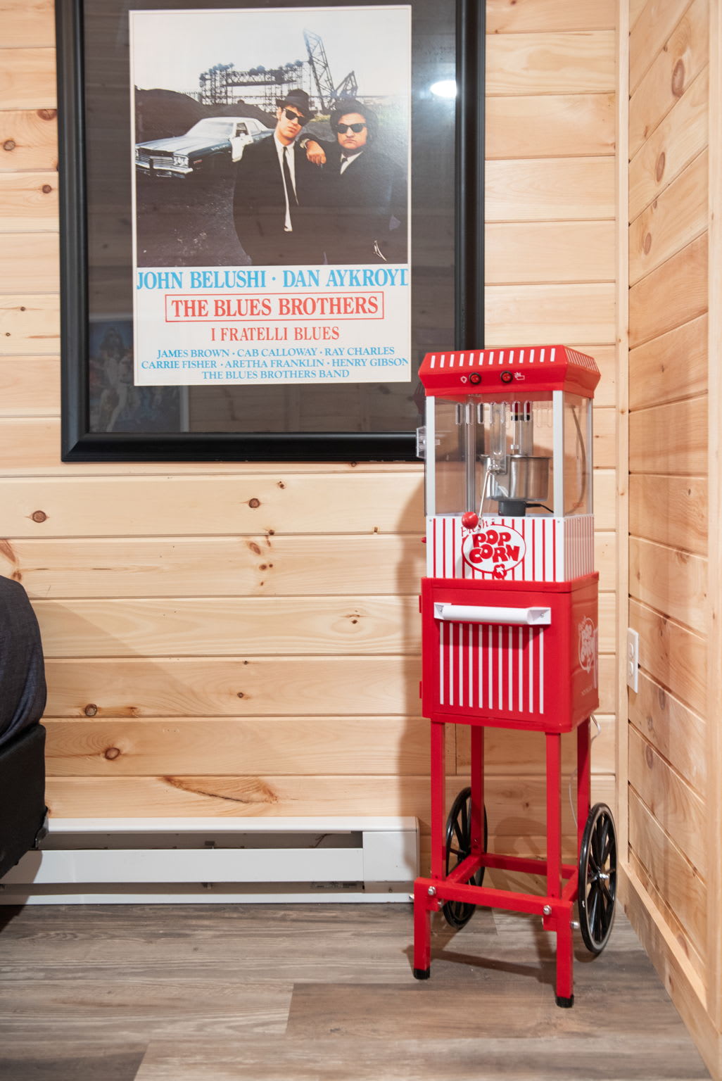 Popcorn, Anyone?
Yes, that’s a real popcorn machine because no movie night is complete without snacks just a few steps from your seat!