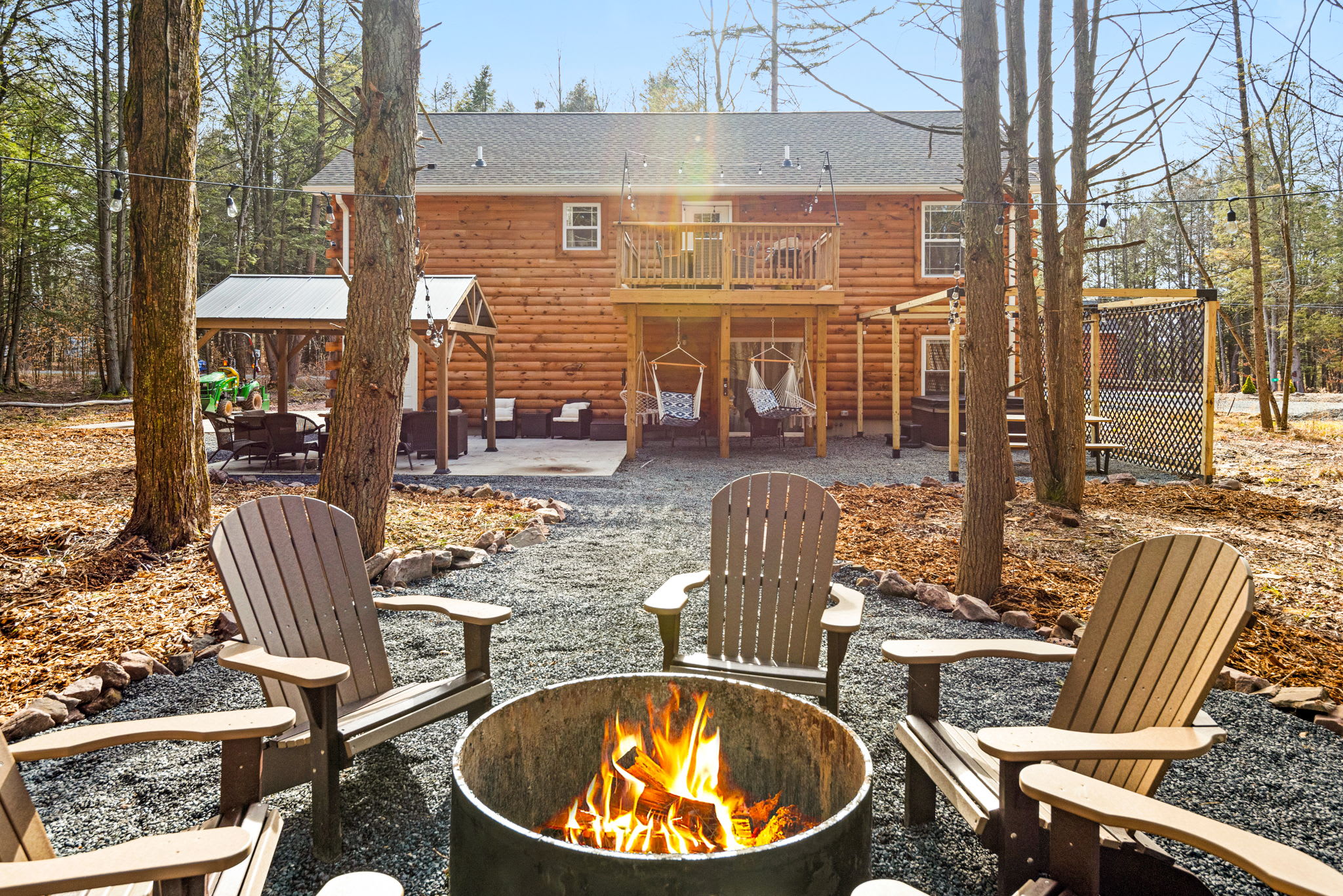 Gather around the crackling fire pit under tall pines this is the ultimate setting for s’mores, late-night stories, and peaceful stargazing.
