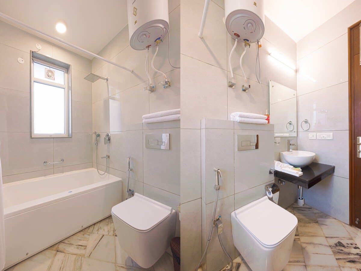 Soaking up the bubbles and relaxation in this beautiful tub. 'The Onyx - Parfait street' complete bathroom.