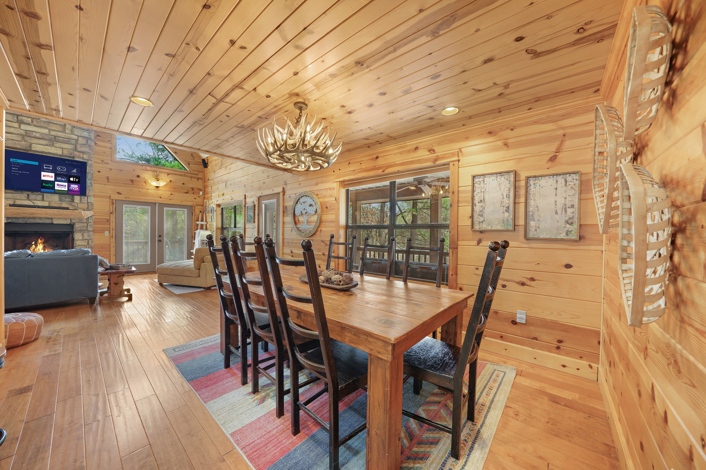 New! Creekside Cabin w/ Spa + Views, Sleeps 12!