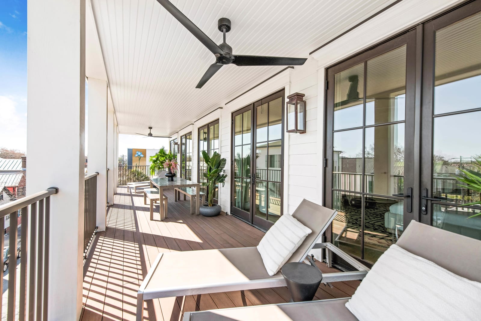 Massive private balcony for your group to use with dining space and views of the Ravenel Bridge!