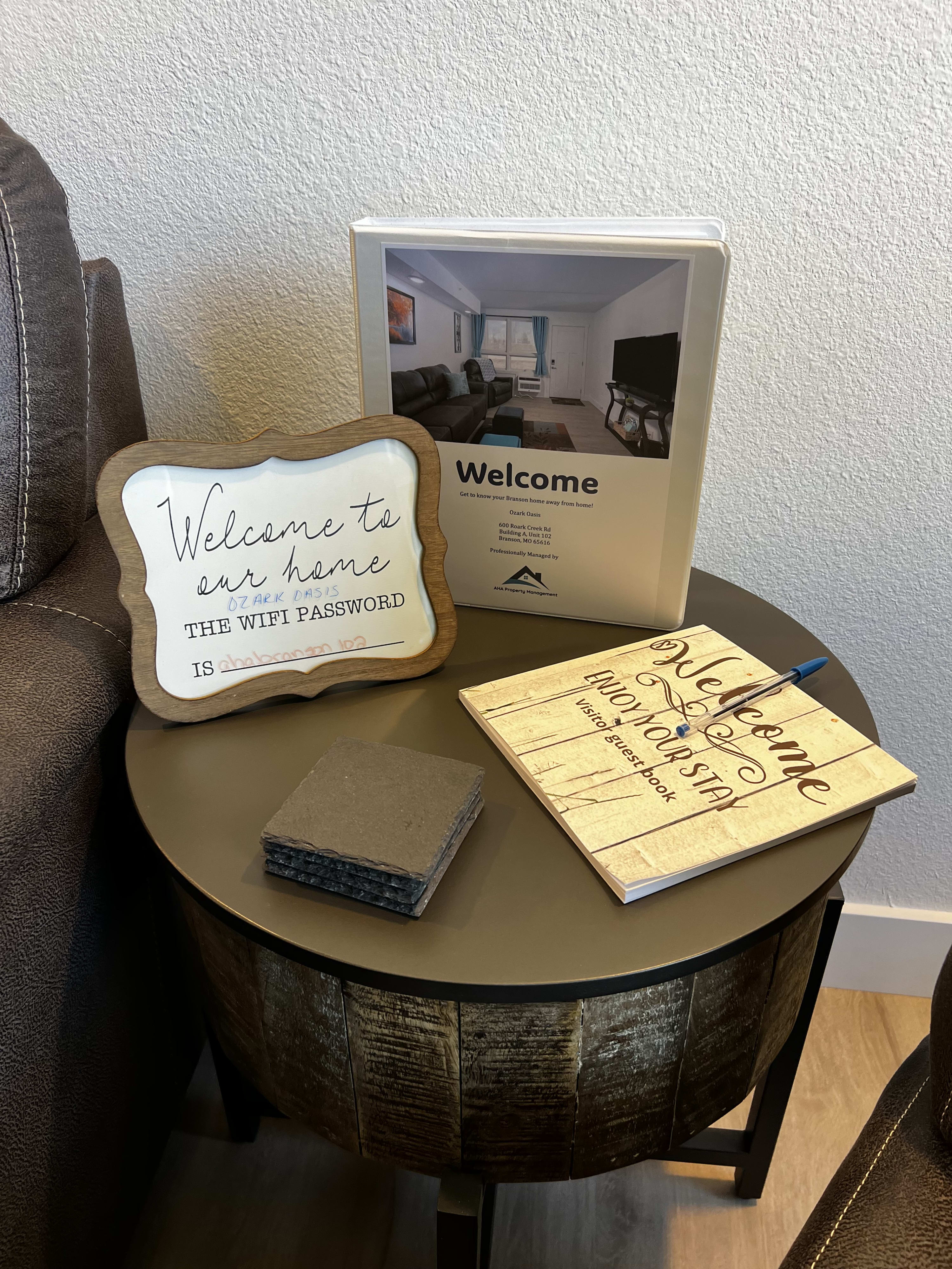 Great wifi and guest book for you to sign