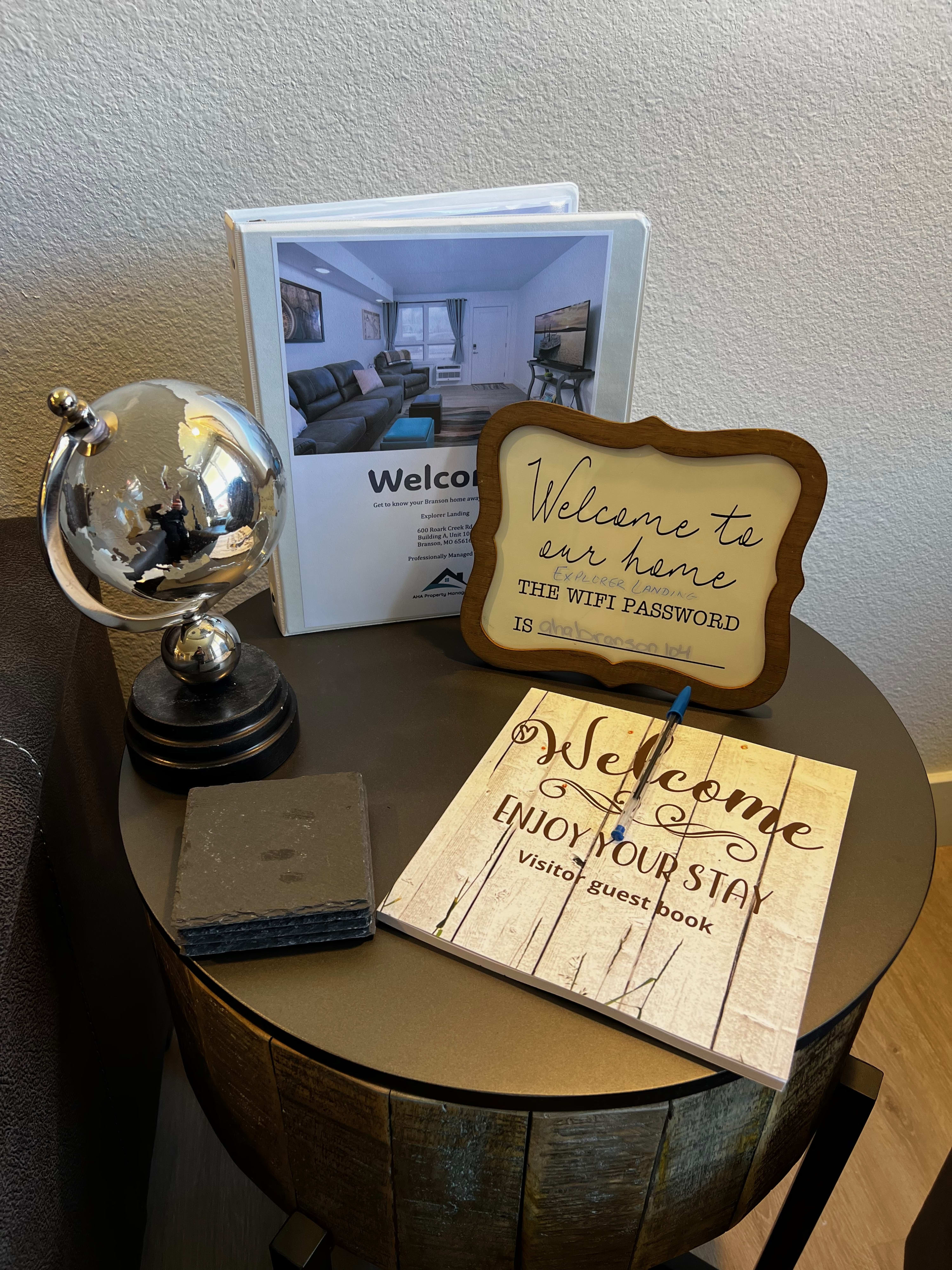 Great wifi and guest book for you to sign