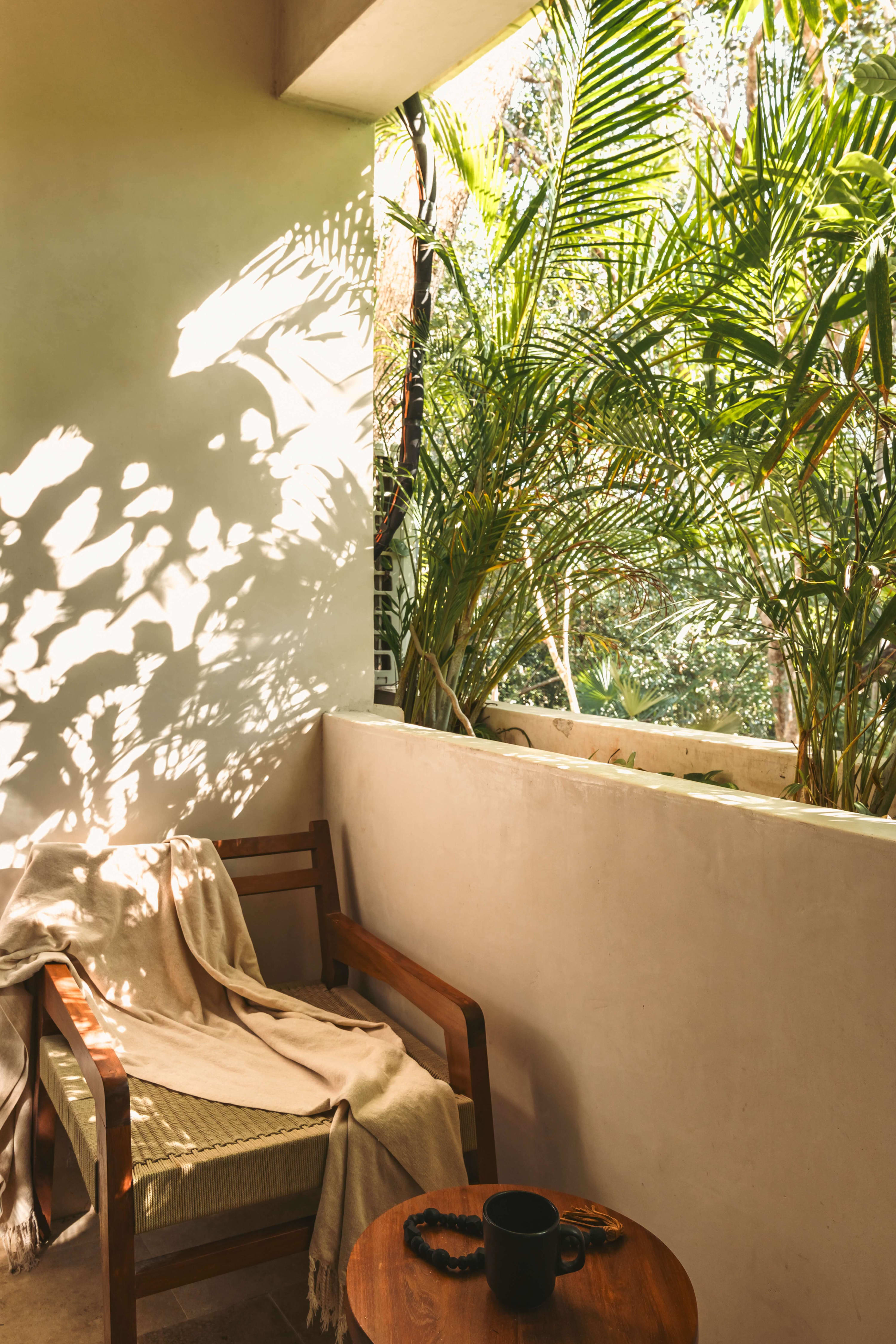 Private balcony with a beautiful chair