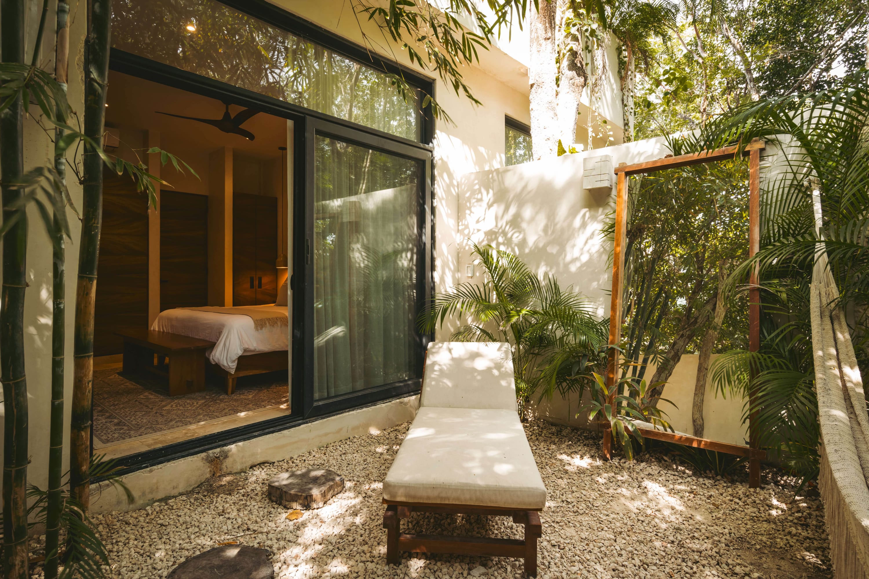 Daybed located in the outdoor patio