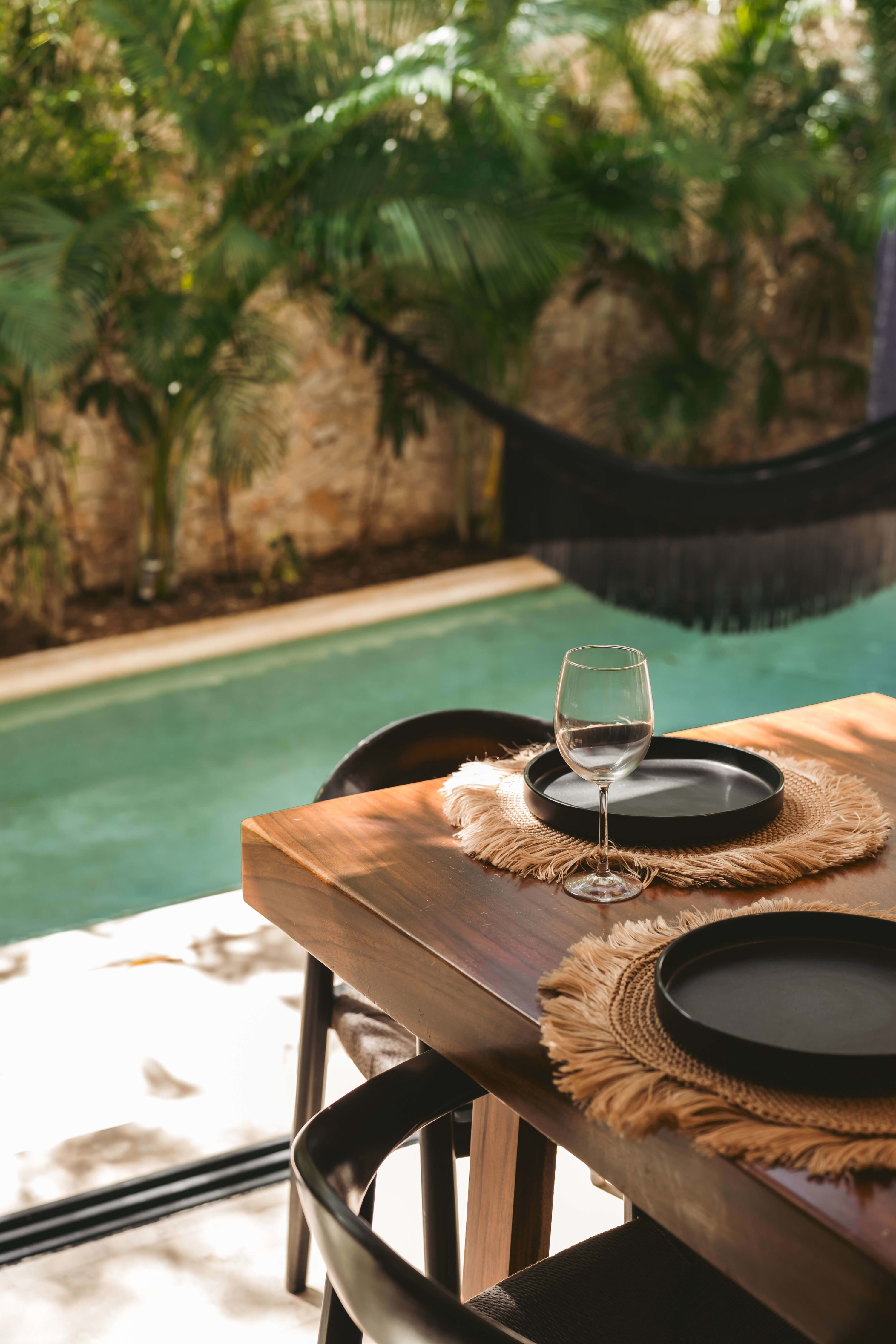 Beautiful tableware in the property