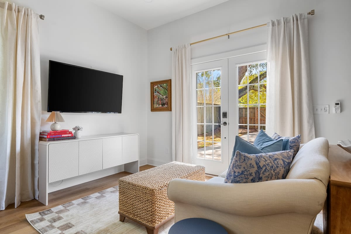 Living room space in the back house 