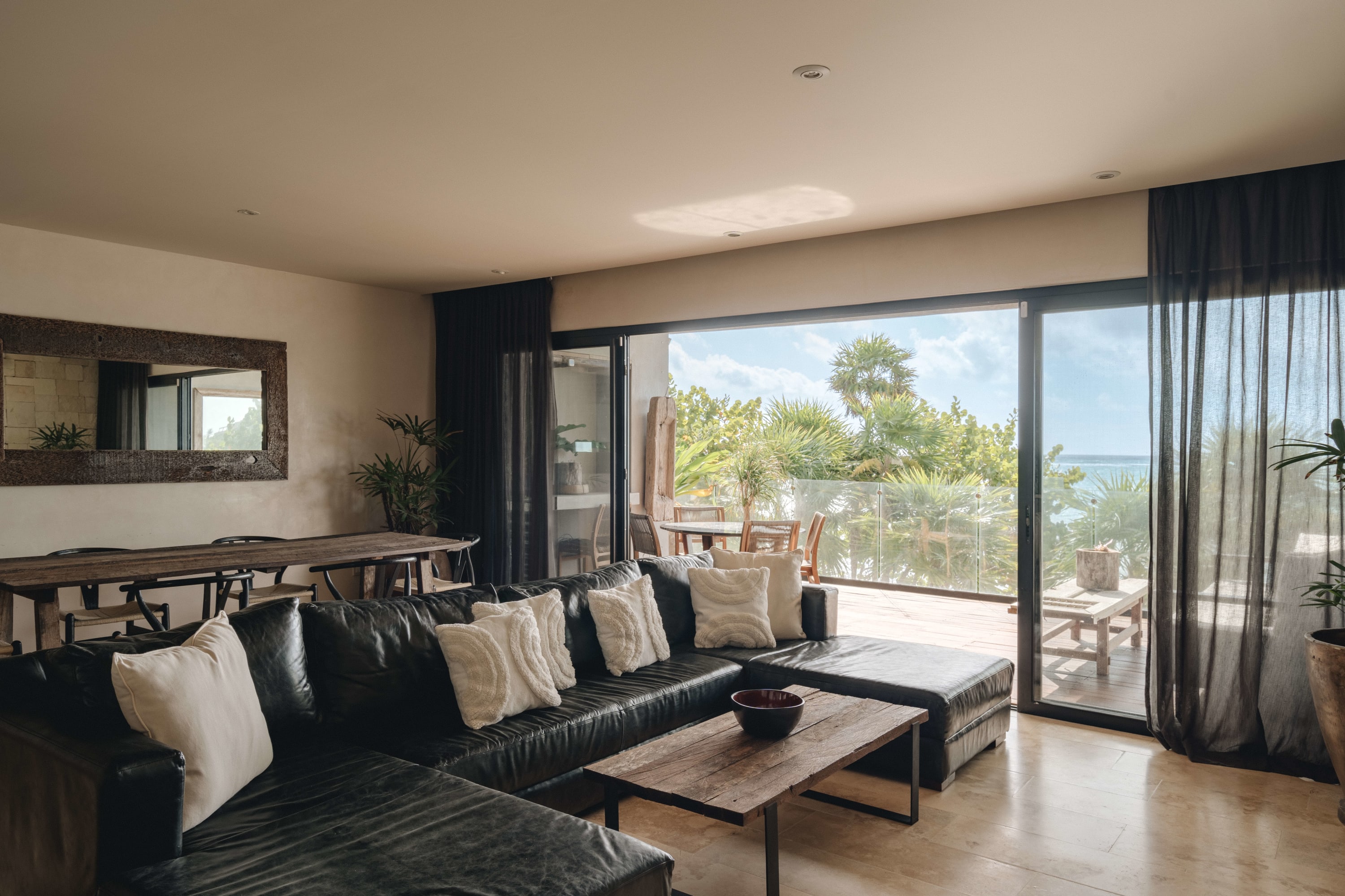 Beautiful living room with ocean view