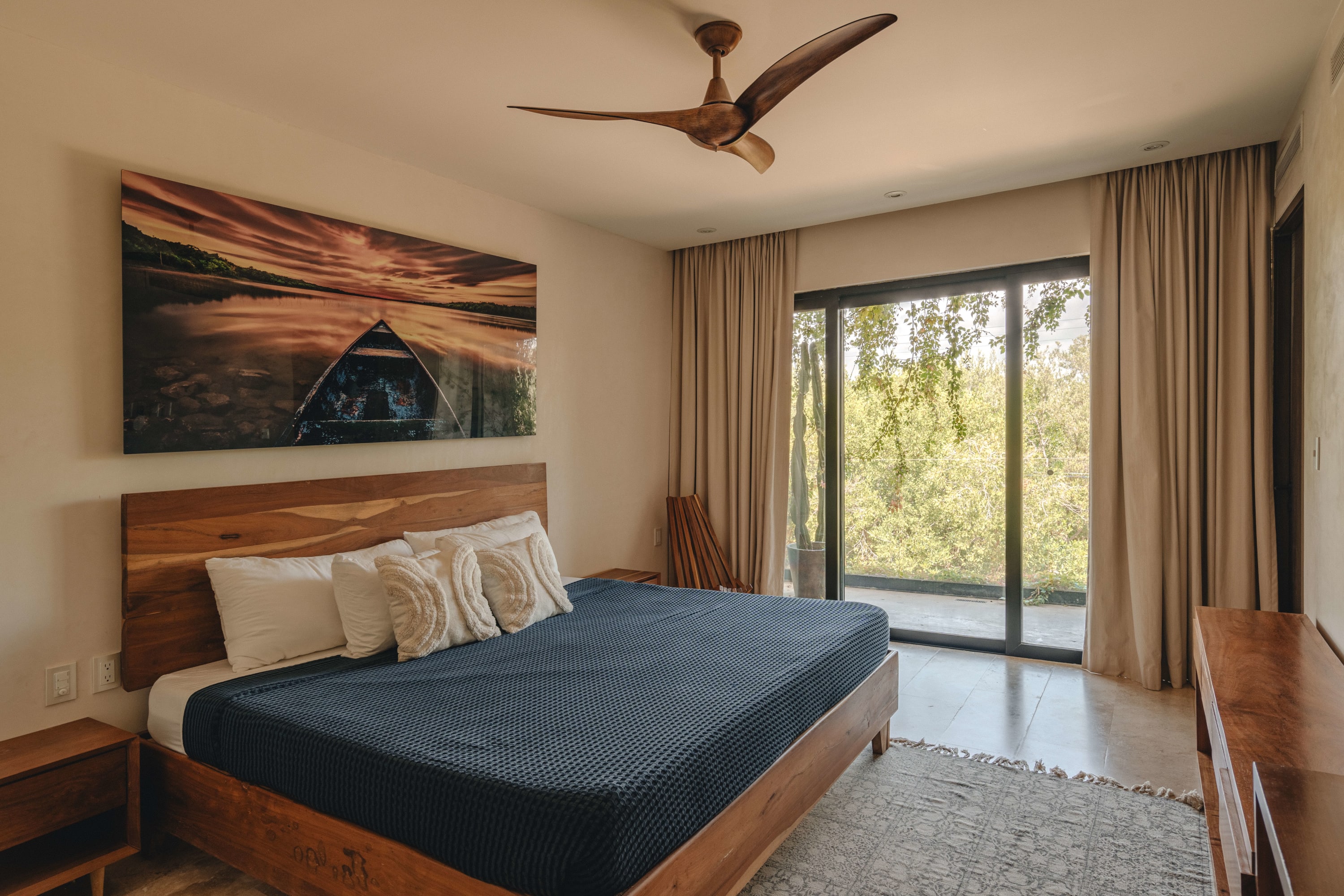 Spacious and comfortable bedroom with a king-size bed