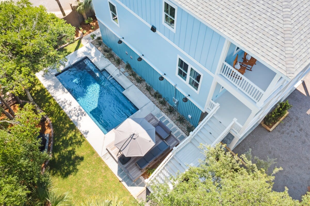 Aerial view of the private pool/outdoor space