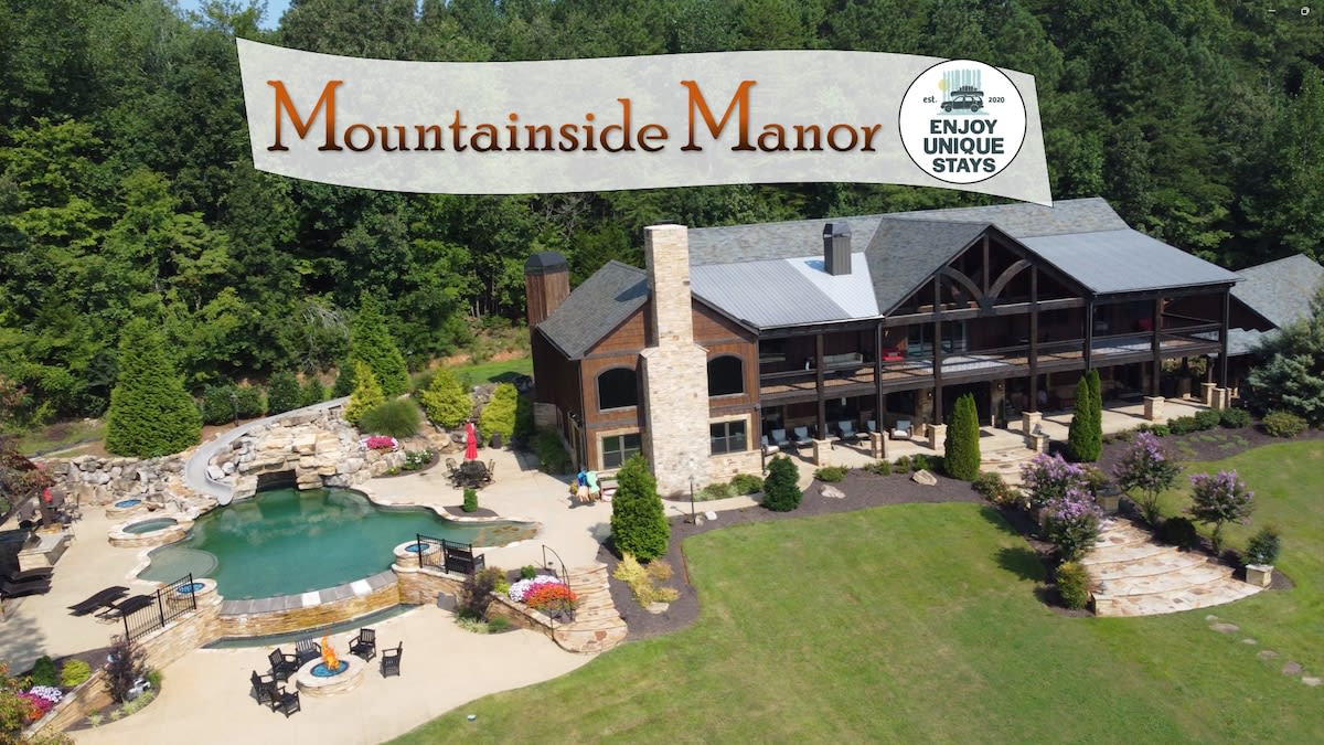 Mountainside Manor l Custom pool movie theater