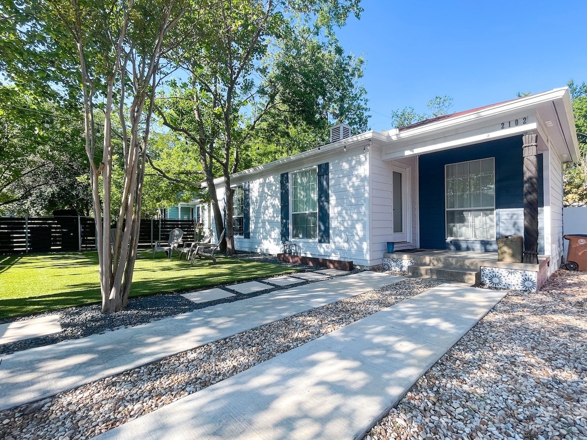 Front House driveway view of this 1948 beauty suited for your hospitality needs