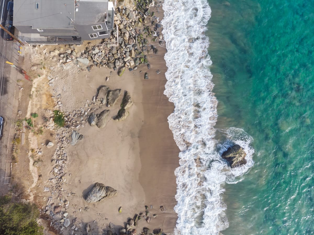 Beautiful sandy beach right next to the house
