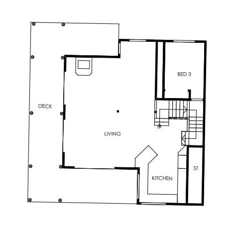 Floor Plan: Kitchen/Living Level