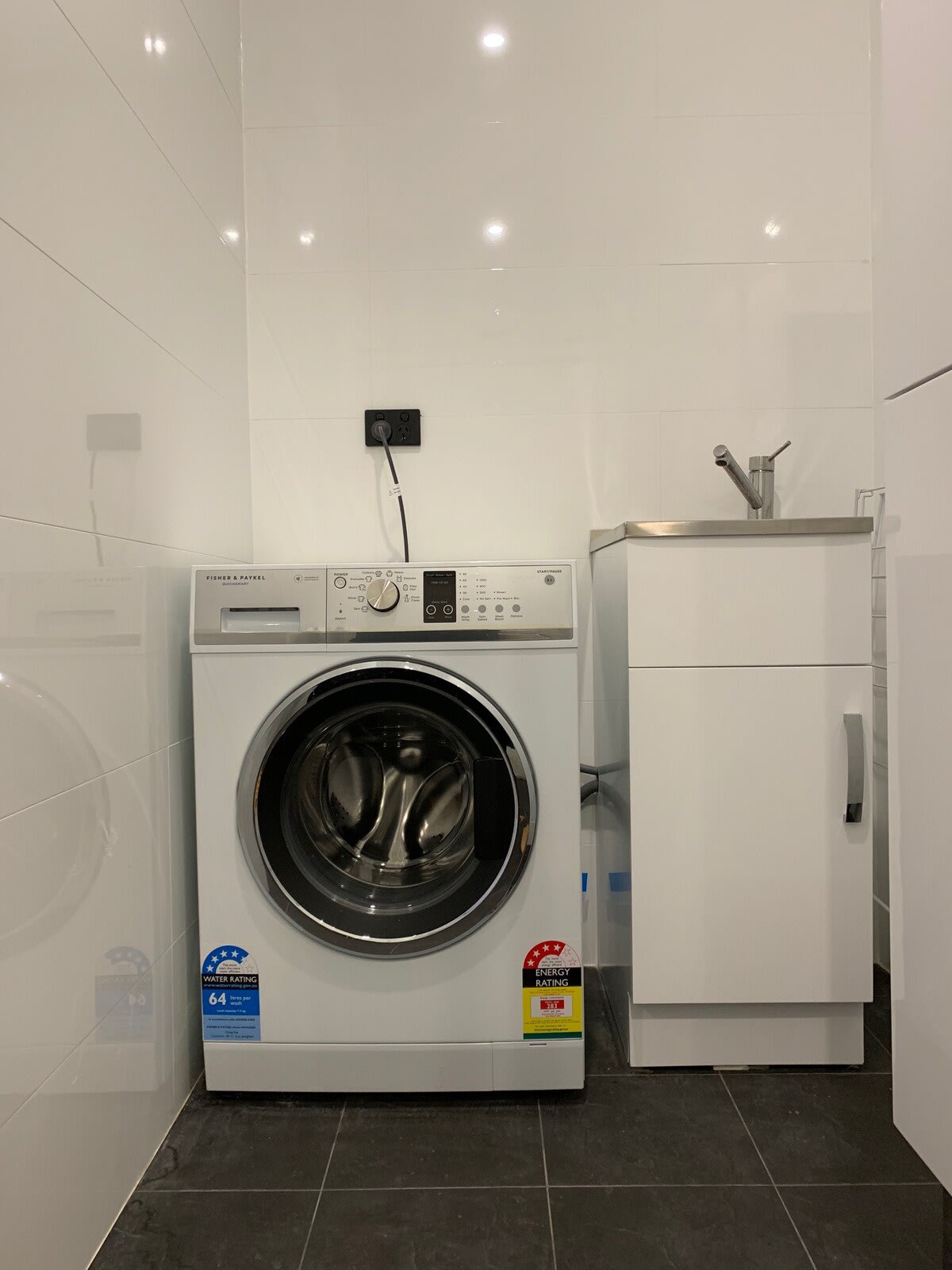Washer and laundry area