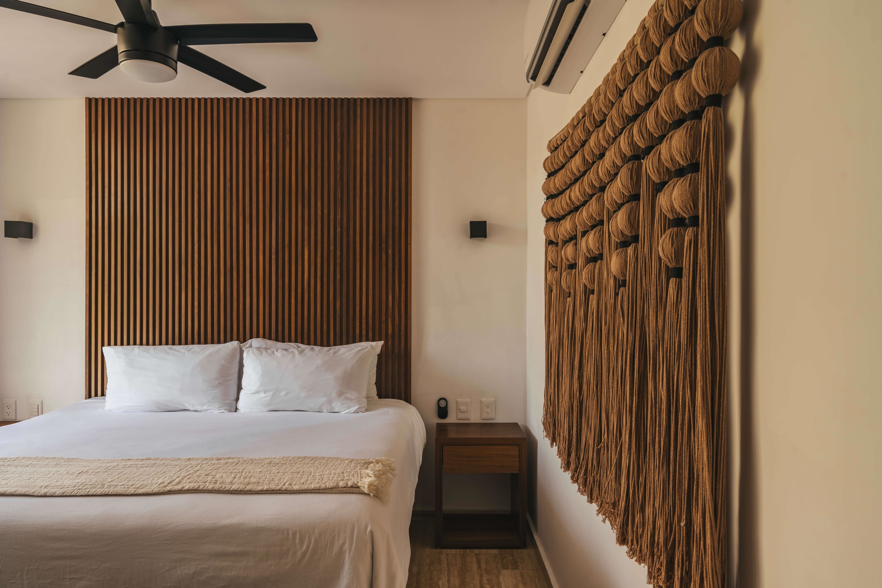 Room with a king-size bed.