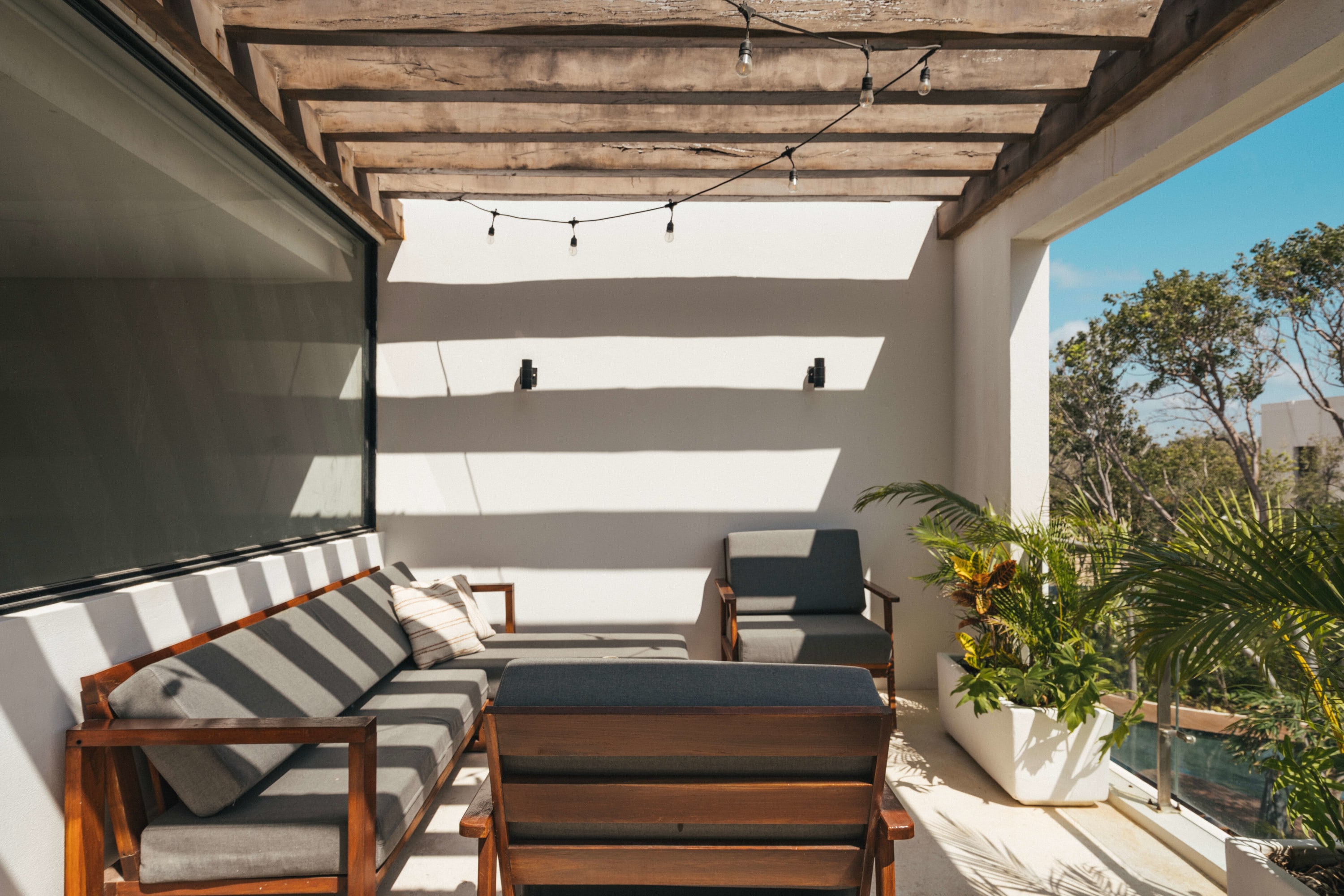 Terrace with outdoor living area.