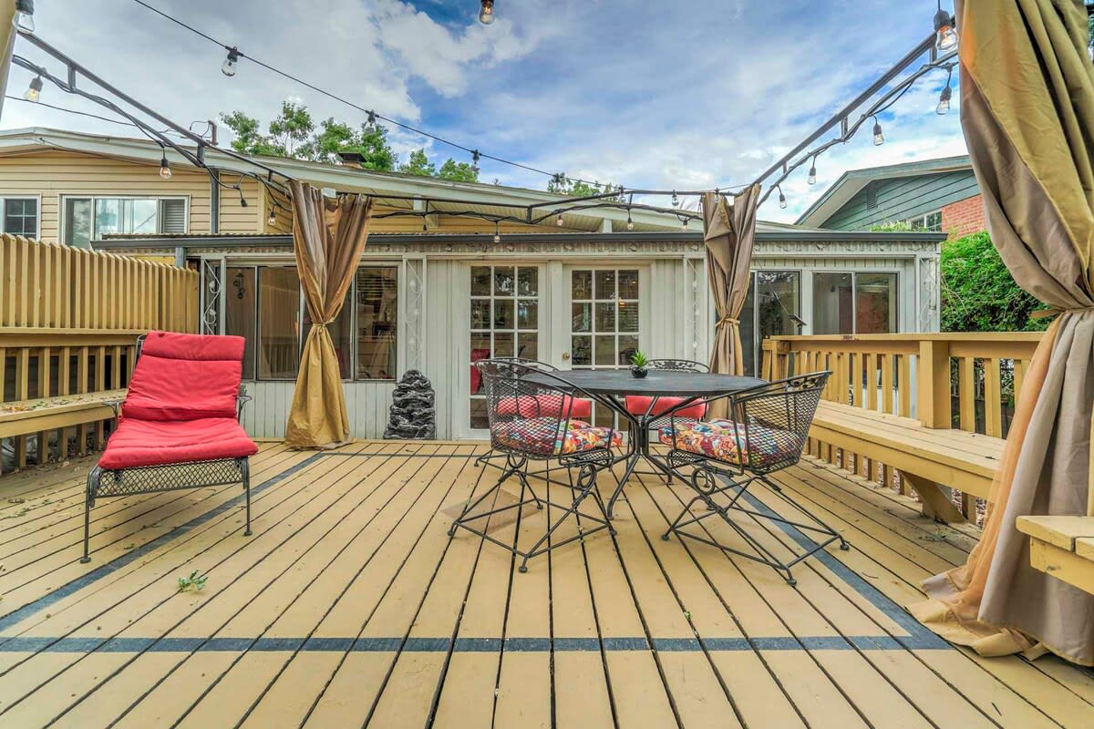 Patio, Mini Treehouse & Deck with Palmer Park view