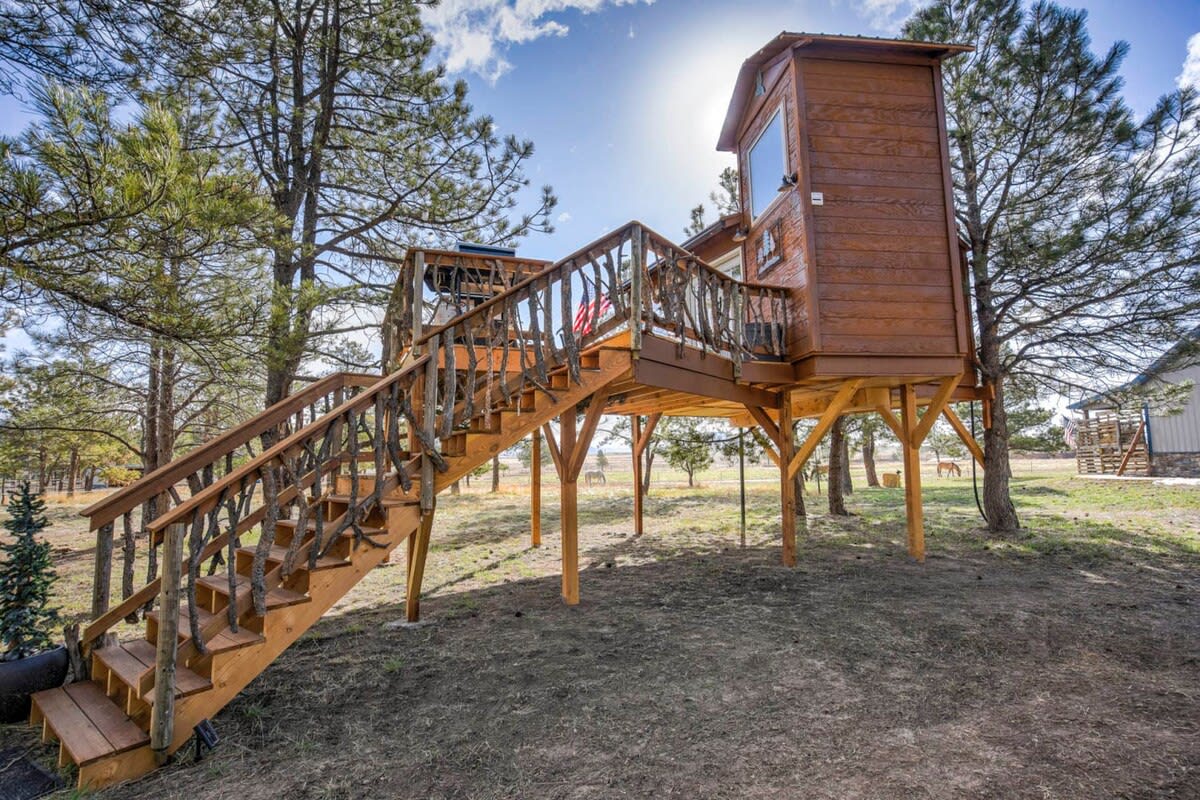 Treehouse Mountain Views Unique Ranch Experience — Larkspur, CO — vacation rental