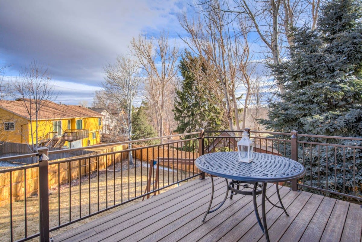 3BR | Backyard, outdoor seating, fireplace & Grill — Colorado Springs, CO — vacation rental