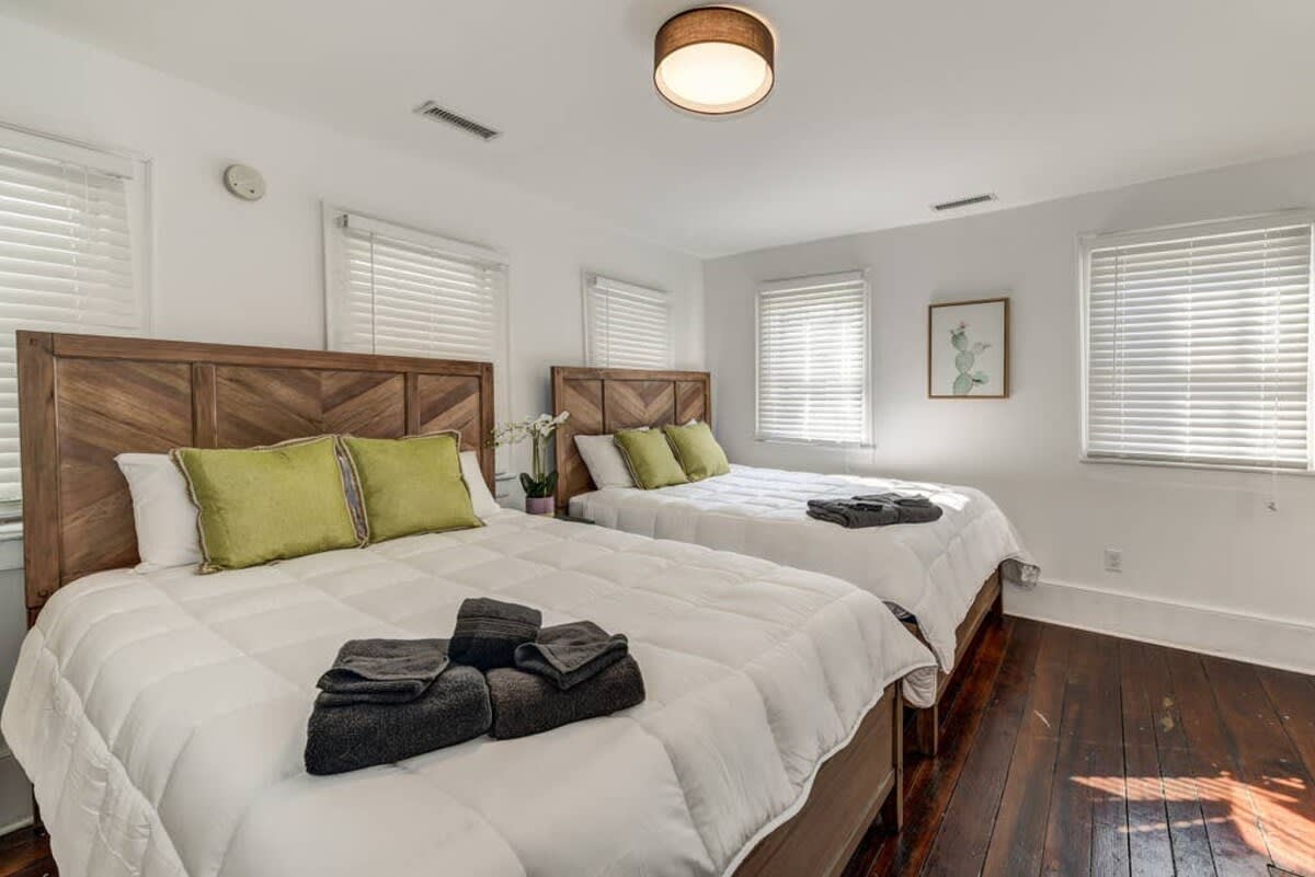 Bedroom #2 located on the second floor with two queen beds!