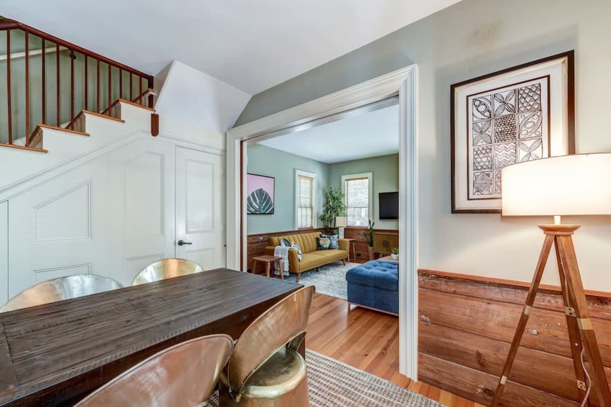 Dining room and living can be separated by pocket doors!