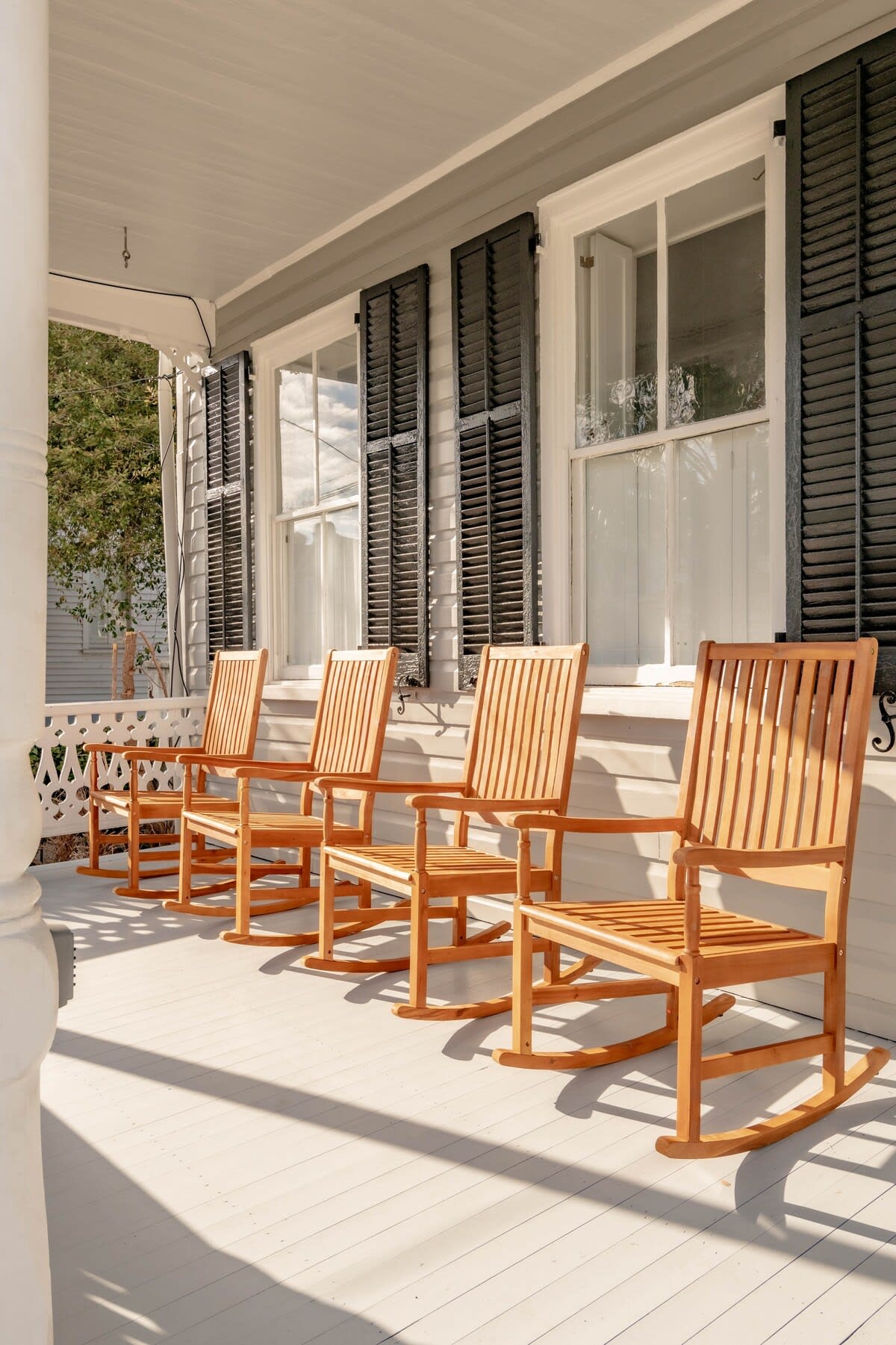 Large front porch with seating for your group