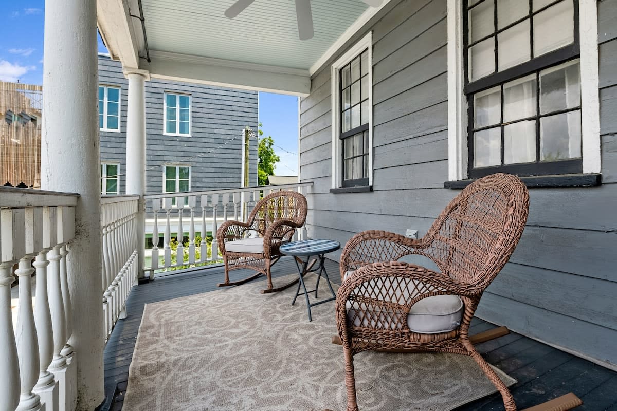 Upstairs porch outdoor seating