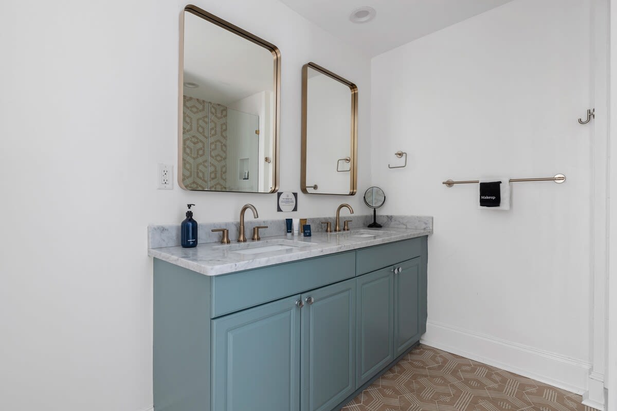 Full bathroom with walk-in shower