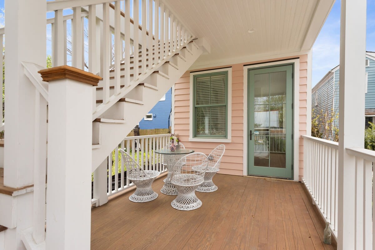 Back porch seating for your group. There are 3 total porches. 