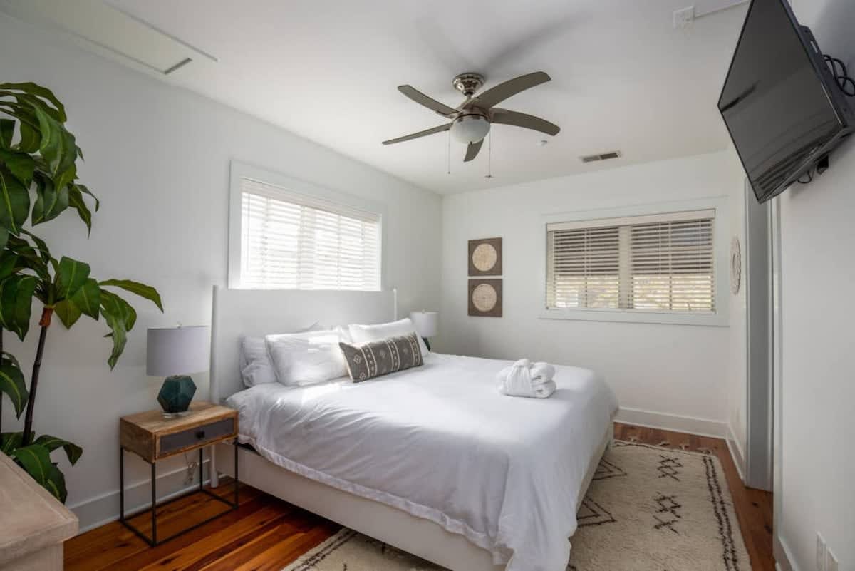 Well Decorated Bedroom with TV