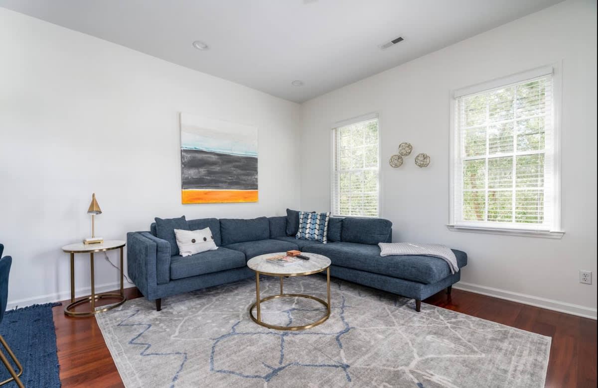 Comfortable seating in living area for hanging out with your group!