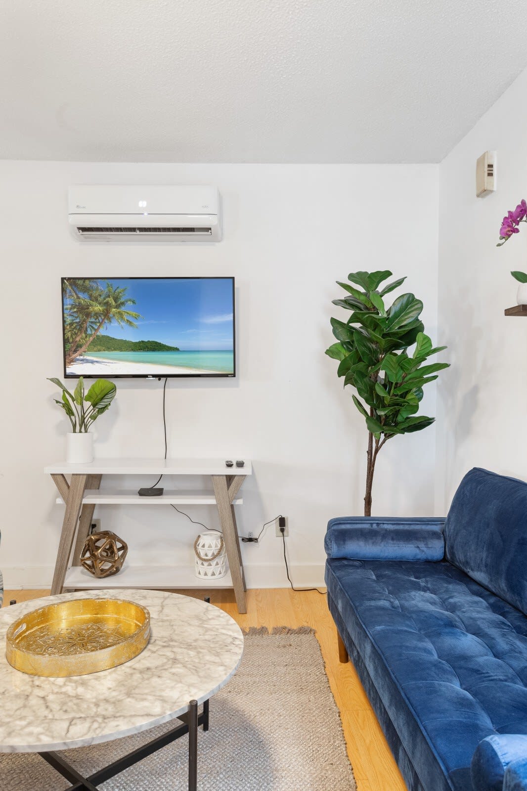 Living room with flat screen TV