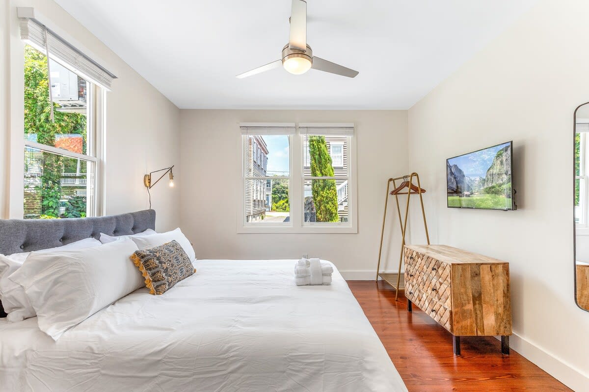 Bedroom #3 with a King bed, ensuite bathroom and Smart TV