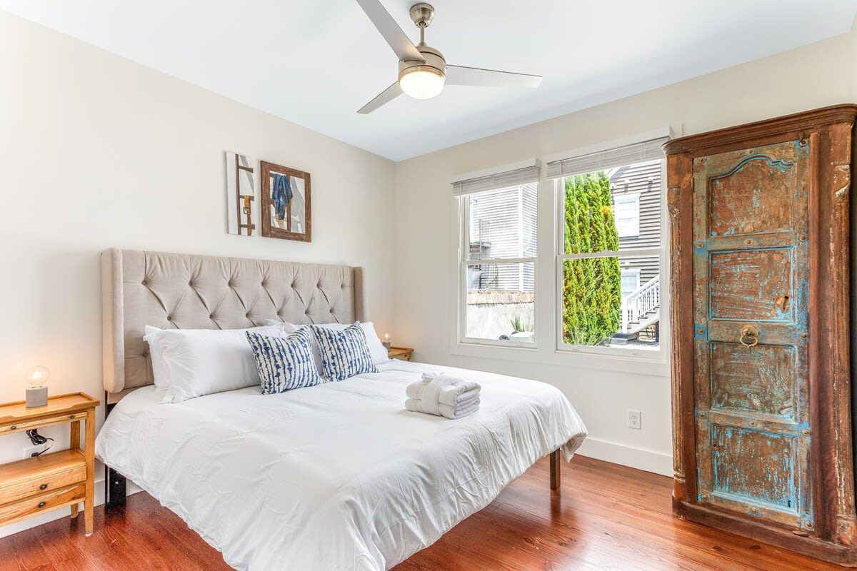 Bedroom #2 with a King bed, ensuite bathroom and Smart TV