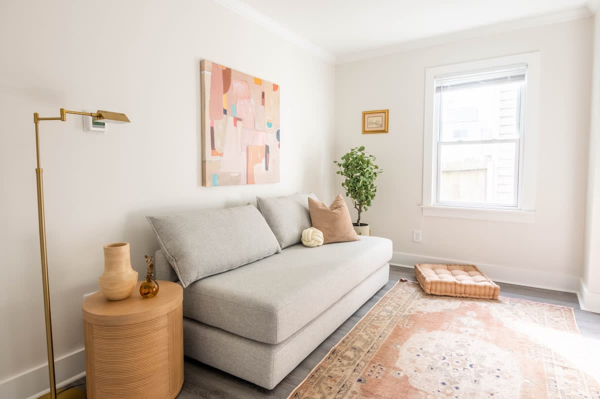 Living room #3 with a smart TV + Modular Sofa Bed for additional sleeping space