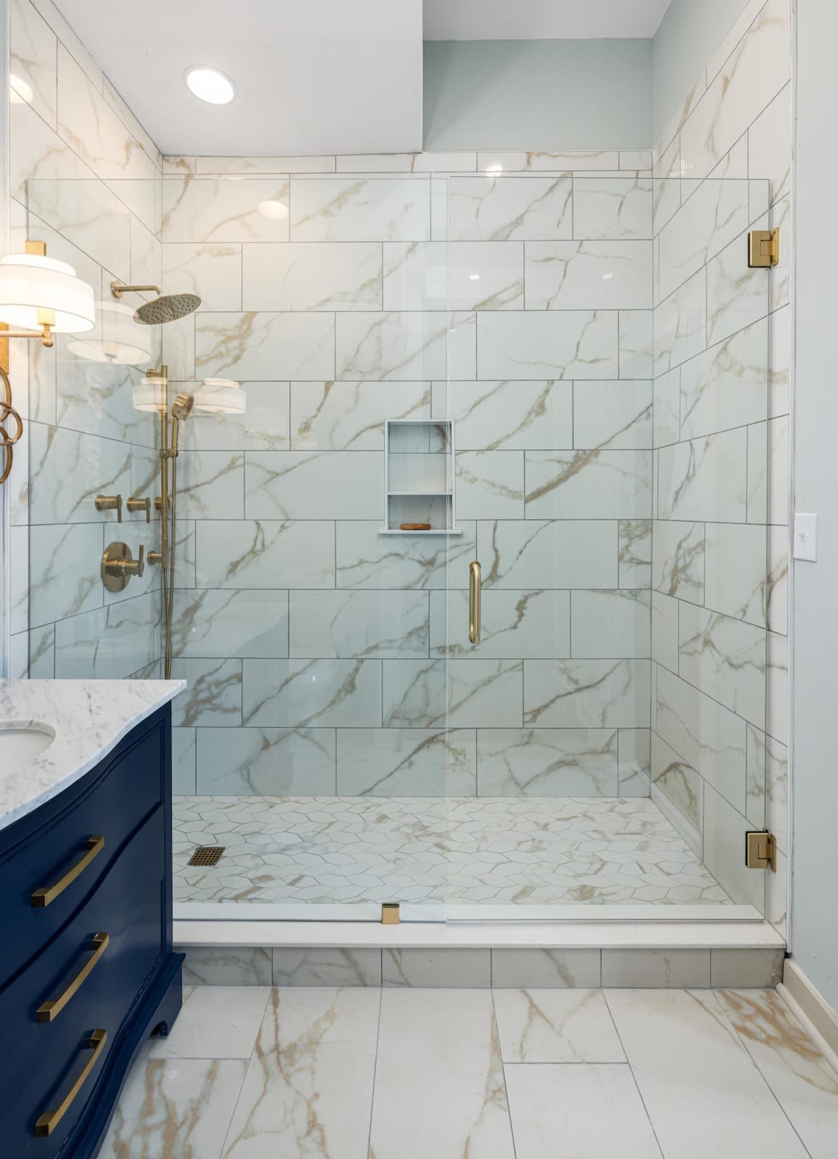 Newly renovated bathroom with a walk-in shower