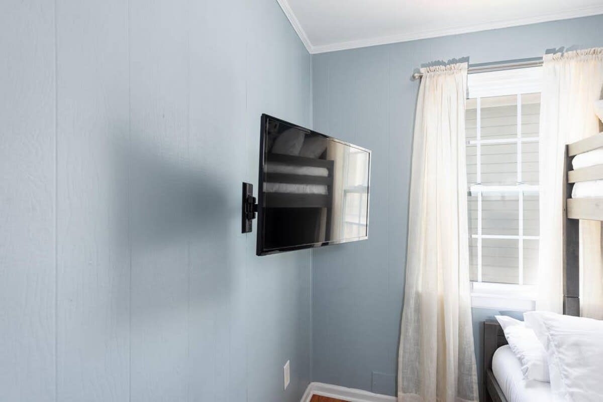 Bedroom #2 with a closet and TV!