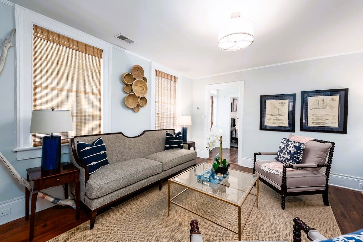 Second-floor living room with ample seating